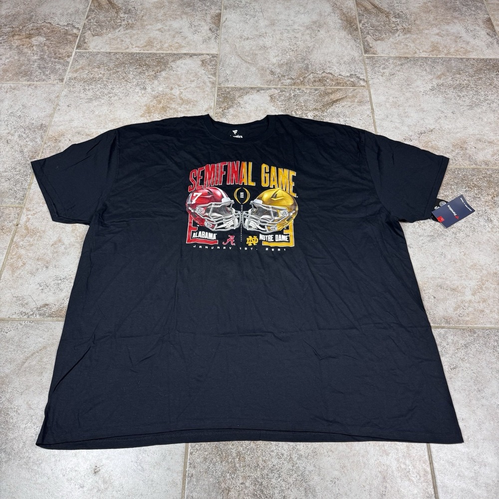 2021 NCAA College Football‎ Playoffs Notre Dame Alabama Shirt Mens 5XL Black